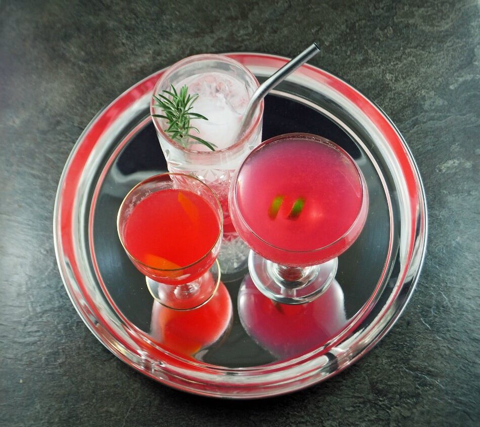 Rhubarb gin cocktails